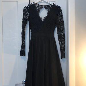 Lulus black lace maxi dress